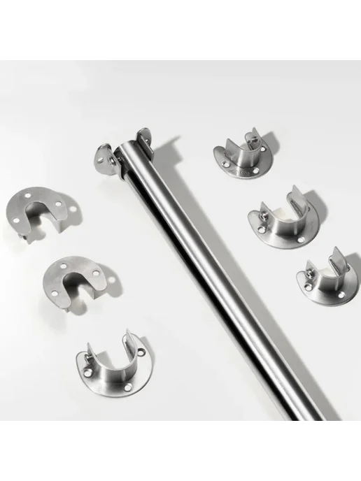 Нет бренда Кронштейн для вешалки из нержавеющей стали, silver, 19mm, 2p, серебристый, фото 3