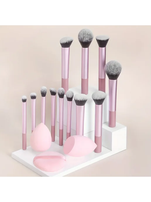 LUXEBLEND Набор кистей для макияжа из 12 штук Pink, розовый