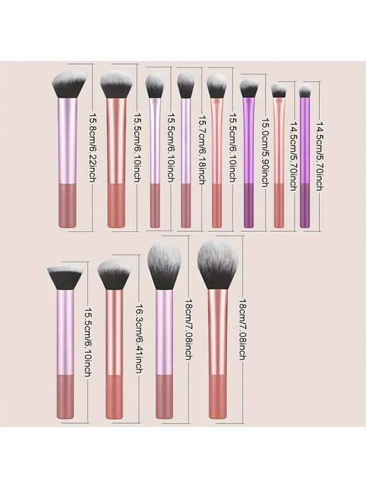 LUXEBLEND Набор кистей для макияжа из 12 штук Pink, розовый, фото 5
