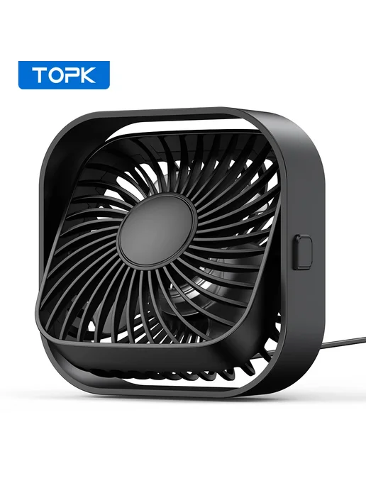 TOPK Портативный вентилятор 3 скорости Фиолетовый, Purple, серый, фото 2