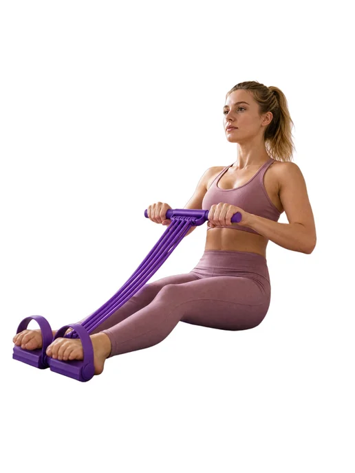 Резинка с ручками для тренировки и растяжки, цвет Purple, фиолетовый, фото 3
