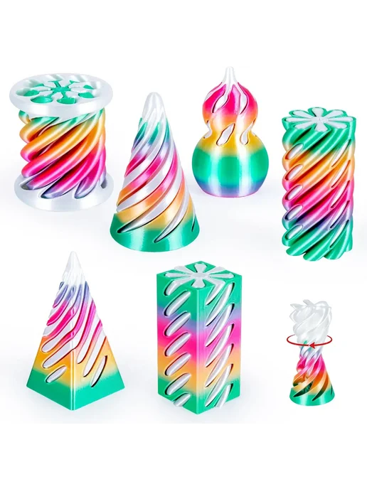 Нет бренда 3D-печать антистресс игрушки набор из 6 штук Rainbow White, белый