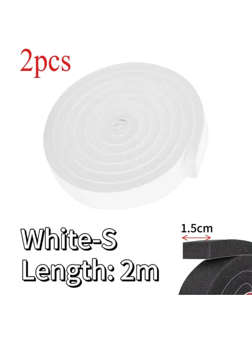 Нет бренда Уплотнительная лента White-S, 2 шт, 2 м, 1.5 см, 2 шт, 2 м