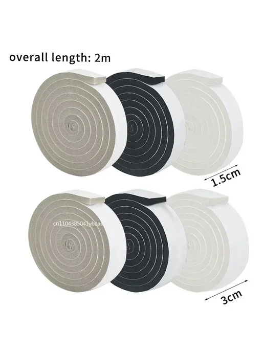 Нет бренда Уплотнительная лента White-S, 2 шт, 2 м, 1.5 см, 2 шт, 2 м, фото 4