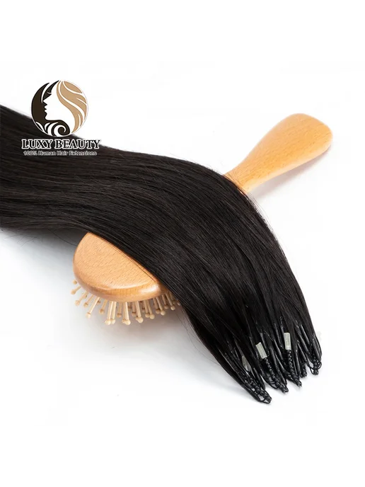 luxy beauty Черные натуральные волосы Micro Ring 16 дюймов, черный