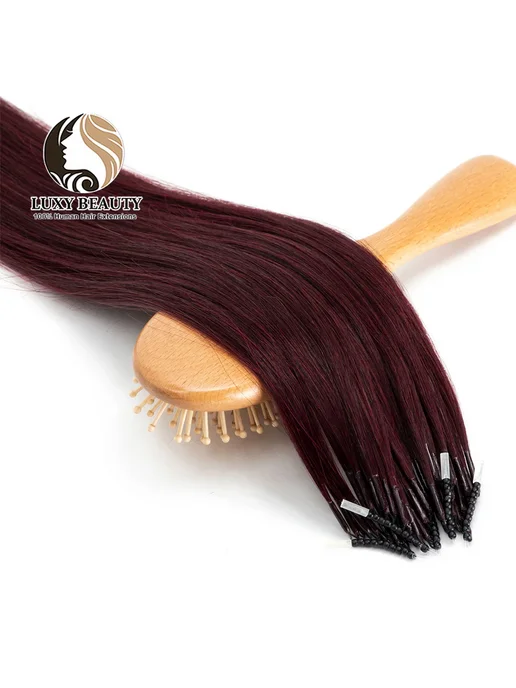 luxy beauty 99J Burgundy волосы Micro Ring 12inches, вариант