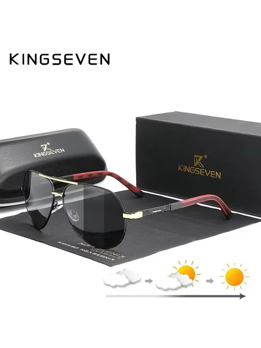 KingSeven Солнцезащитные очки, Golden Gray, серый, фото 2