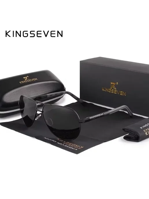 KingSeven Солнцезащитные очки, Golden Gray, серый, фото 3