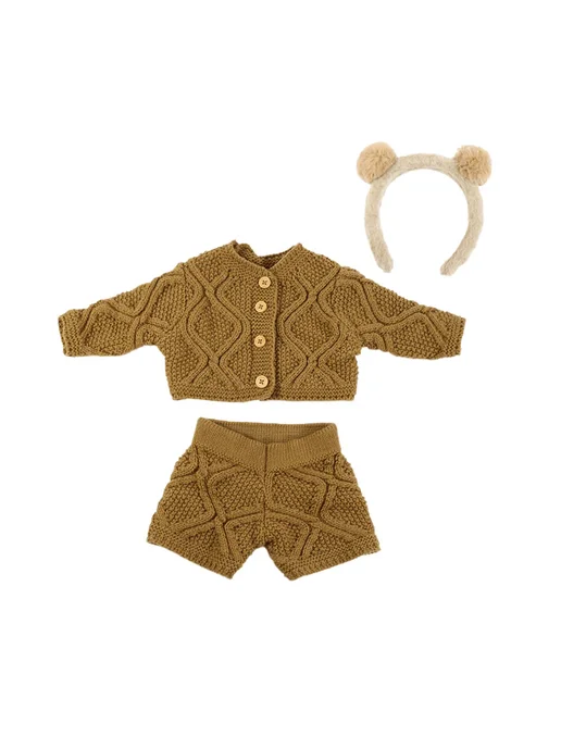 Нет бренда Комплект одежды для куклы-реборн 55 см из хлопка brown sweat, коричневый