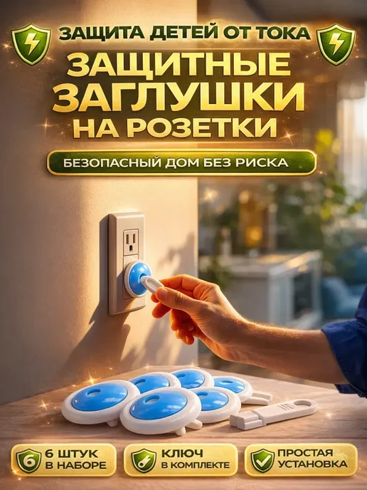 ТЕРАЛИ Защитные детские заглушки от тока, голубой