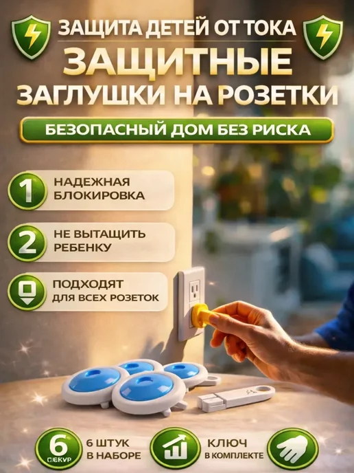 ТЕРАЛИ Защитные детские заглушки от тока, голубой, фото 2