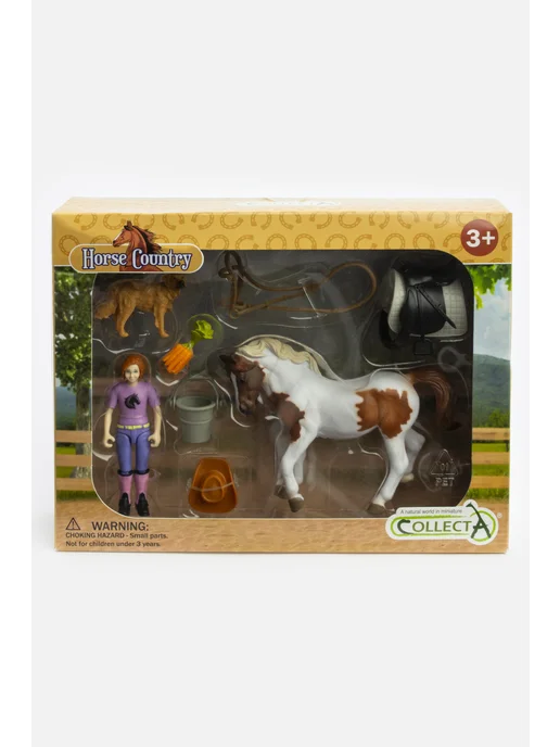 Collecta Игровой набор с фермершей, собакой, лошадью, белый, фото 2