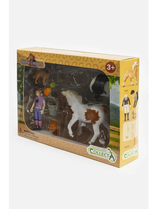 Collecta Игровой набор с фермершей, собакой, лошадью, белый, фото 3