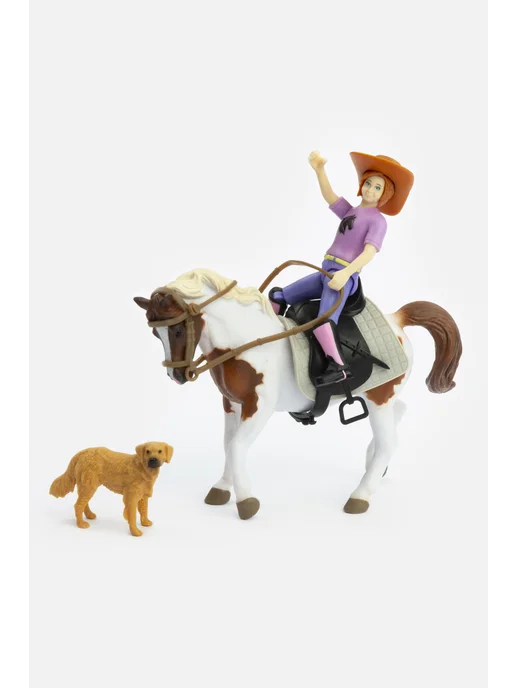 Collecta Игровой набор с фермершей, собакой, лошадью, белый, фото 5