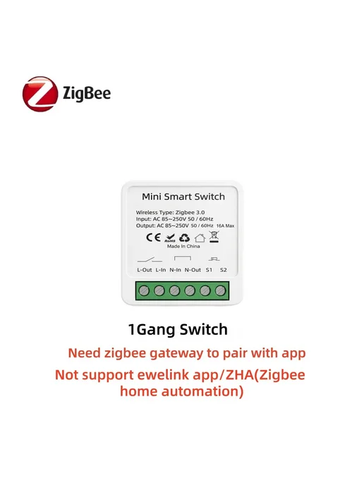 coolo Модуль умного выключателя Zigbee 1 2Gang 2gang switch, 1gang