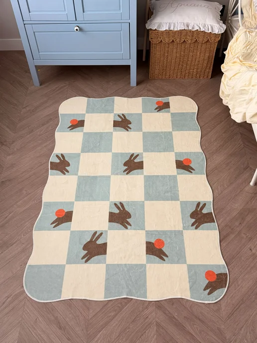 Queen Decor Ковер в детскую комнату 100х150 см Клетка, 100x150 см, фото 2