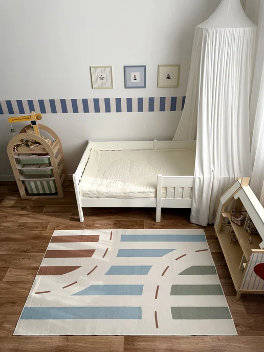 Queen Decor Ковер в детскую комнату 100х150 см Дороги, 100x150 см, фото 2