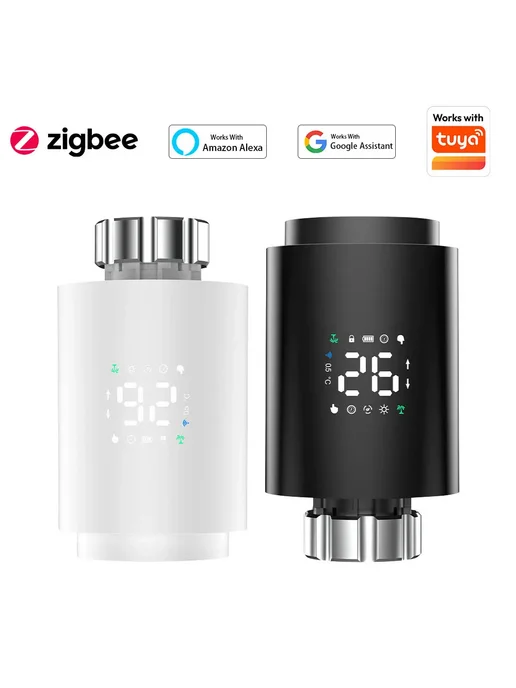Умный термостатический клапан Tuya ZigBee White, белый, фото 2