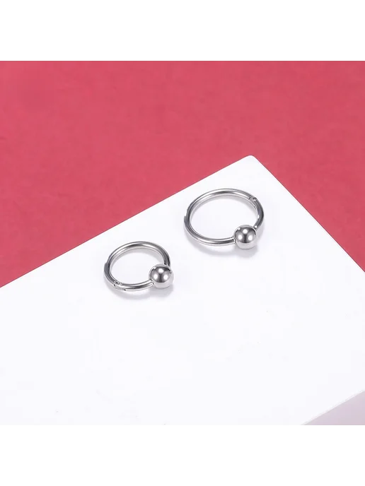 Нет бренда Кольцо-кликер из нержавеющей стали для пирсинга носа 16G 14G, 16 г, 14 г, фото 6