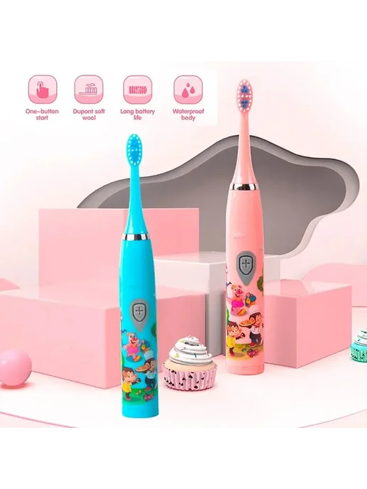 TONGWODE Детская электрическая зубная щетка Sonic SOFT, 4 режима Blu, вариант, фото 3