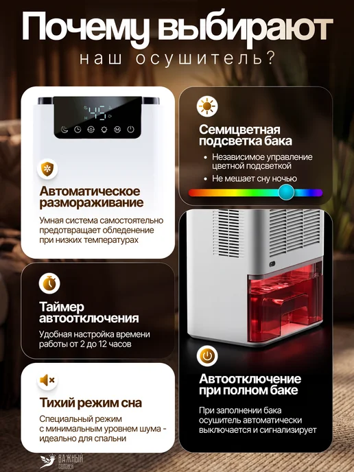 Осушитель воздуха для дома, черный, фото 3
