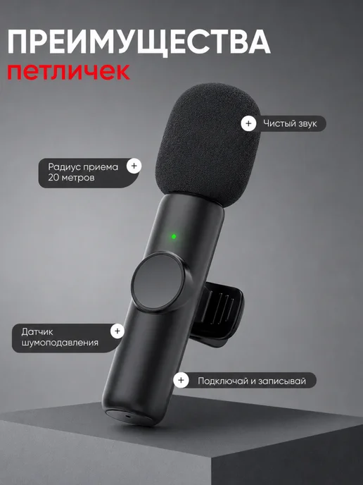 SoniX Микрофоны петличные беспроводные для iPhone и Android 2шт, 2 шт, фото 2