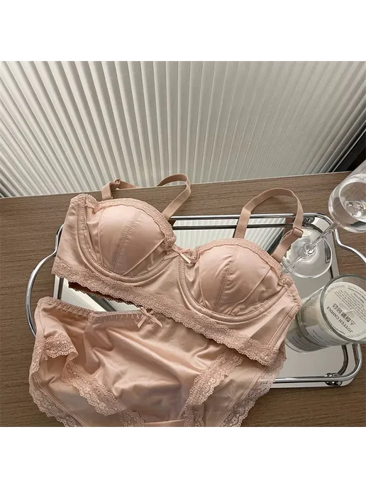 Женский комплект из кружева Minimizer, розовый, фото 2