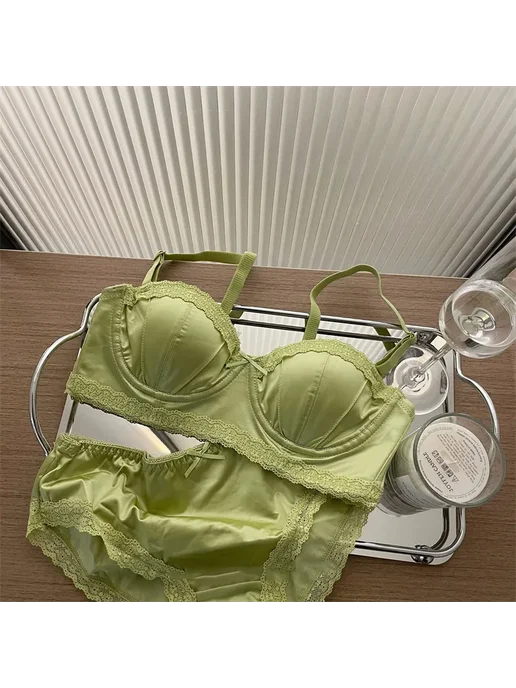 Женский комплект из кружева Minimizer, розовый, фото 3