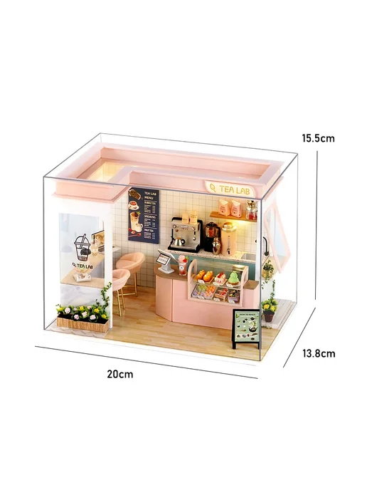 zuuton Мини кукольный домик Розовый QT-028 с крышкой, розовый, фото 7