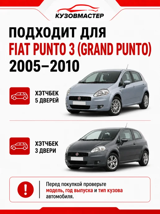 Комплект порогов Fiat Punto 3 (Полупрофиль) ЦИНК, вариант, фото 2