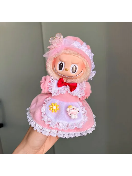 Нет бренда Кукольная одежда для Labubu 17 см полиэстер Розовый, Style2, розовый, фото 3