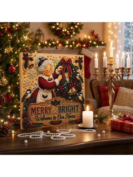 Xmas бабушка набор для росписи жемчуг 20x20 д взросл, 20x20, фото 3