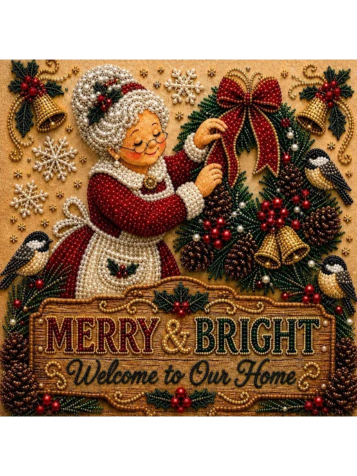Xmas бабушка набор для росписи жемчуг 20x20 д взросл, 20x20, фото 5