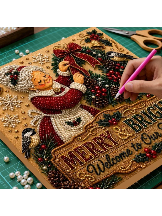 Xmas бабушка набор для росписи жемчуг 20x20 д взросл, 20x20, фото 7