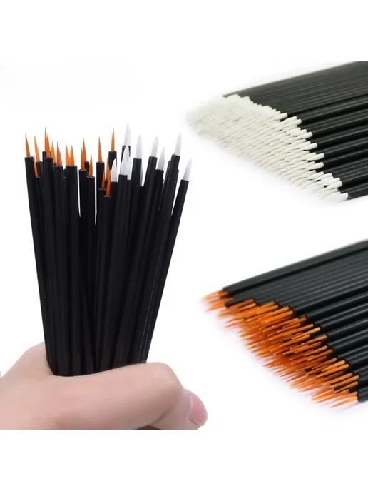 Нет бренда Гелевые кисти для маникюра 50 шт. Eyeline brushes, 50 шт, фото 6