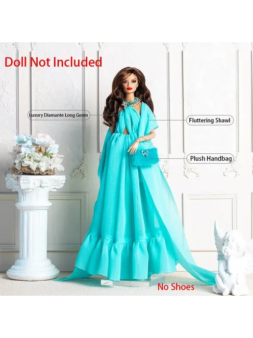 Xianxian Princess Вечернее платье для куклы 1 6, Green Evening Dress, зеленый