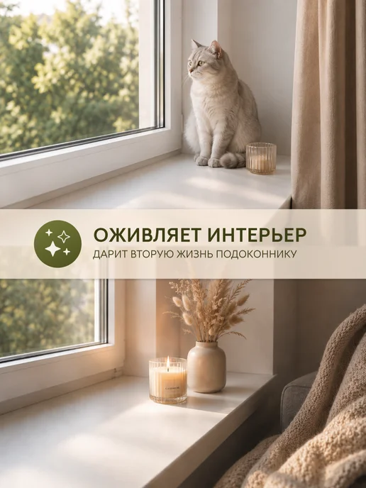 RoomSet Интерьерные наклейки на подоконник и окно, белый, фото 6
