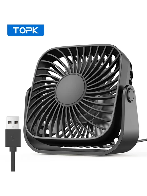 TOPK Мини-вентилятор настольный серый, розовый, фото 2