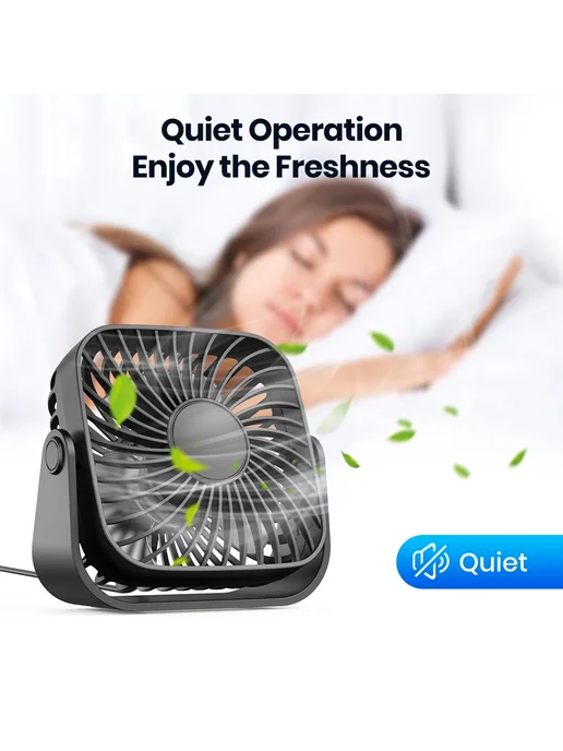 TOPK Мини-вентилятор настольный серый, розовый, фото 6