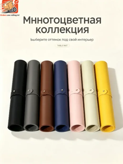 Многофункциональный кожаный коврик для стола 70*35CM, черный, фото 6