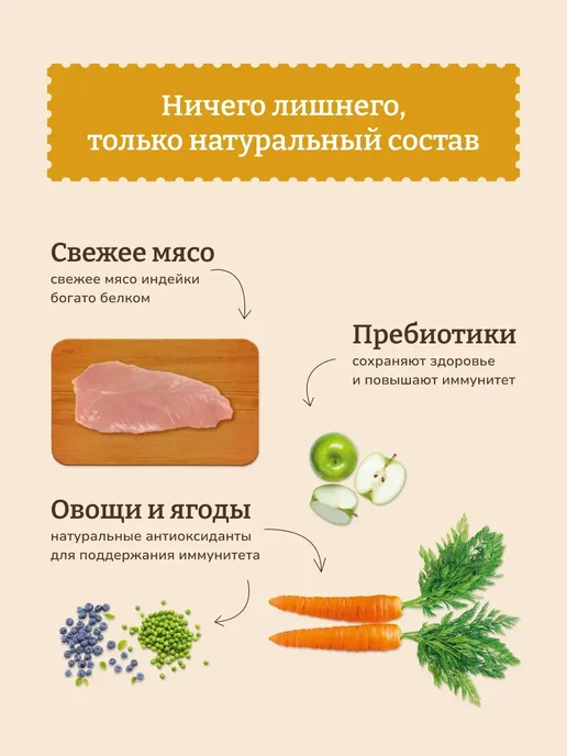 Сухой корм NOW'KITCHEN для собак, мелкие, щенки, индейка, 1,59 кг, фото 2