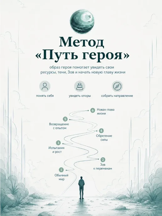 Творческий блокнот для самопознания Путешествие героя, голубой, фото 3