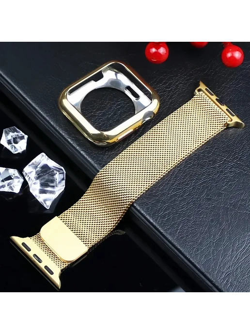 JBAILI Металлический ремешок Milanese Loop+ TPU-чехол для Apple Wat, вариант