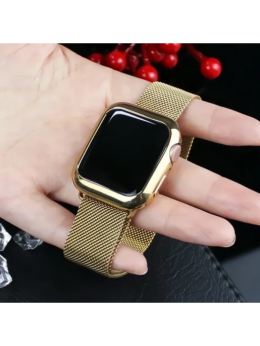 JBAILI Металлический ремешок Milanese Loop+ TPU-чехол для Apple Wat, вариант, фото 3