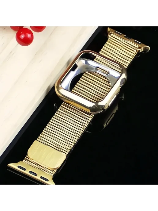 JBAILI Металлический ремешок Milanese Loop+ TPU-чехол для Apple Wat, вариант, фото 4