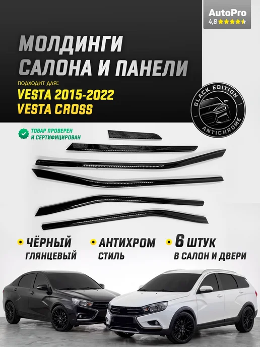 Молдинги салона и панели Lada Vesta Vesta Cross, черный