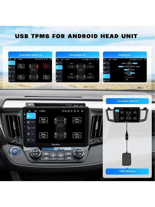 kebedemm Внешний Датчик TPMS Для Android (USB) Для Системы Контроля Д, вариант, фото 4