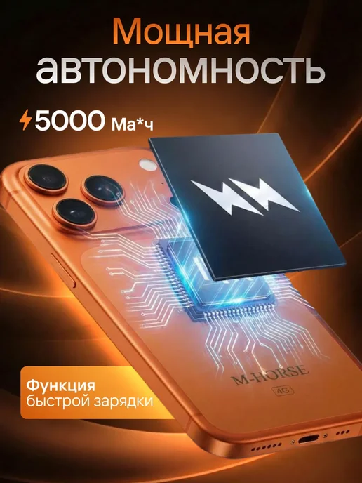 Смартфон M-HORSE 17 Pro Max 12/128 ГБ, оранжевый, фото 5