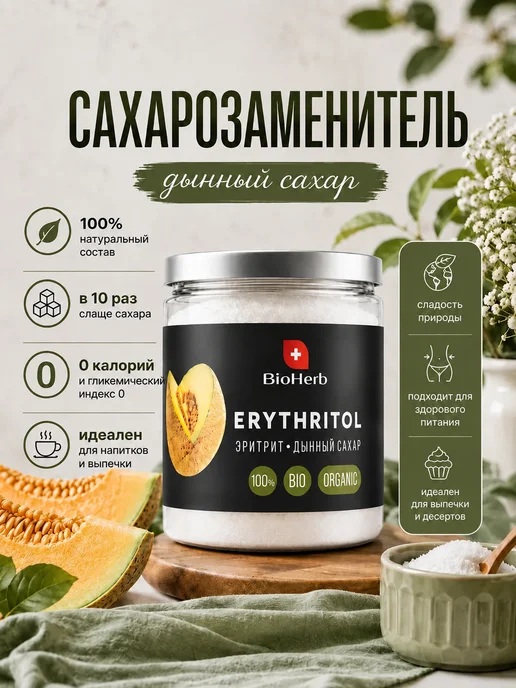BioHerb Сахарозаменитель эритрит 450гр, 450 г