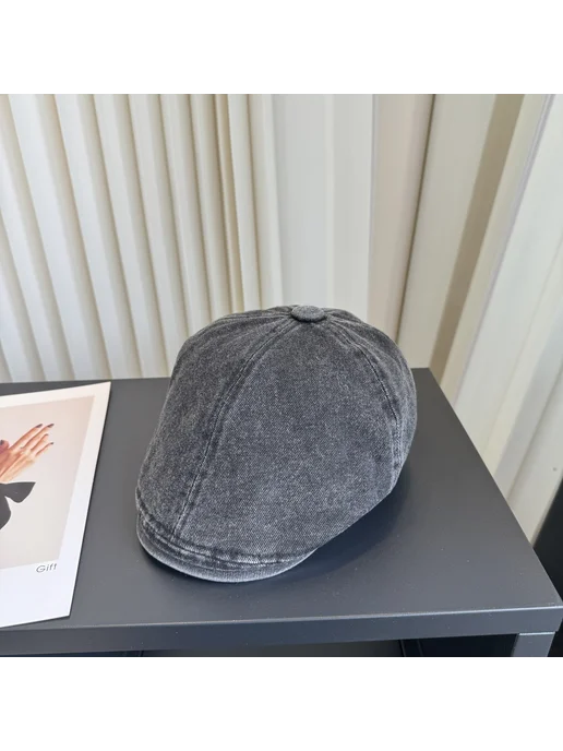 Винтажная шерстяная кепка‑гольф в клетку Burberry, серый, фото 2
